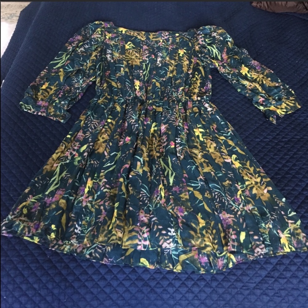 DVF silk watercolor print boatneck dress